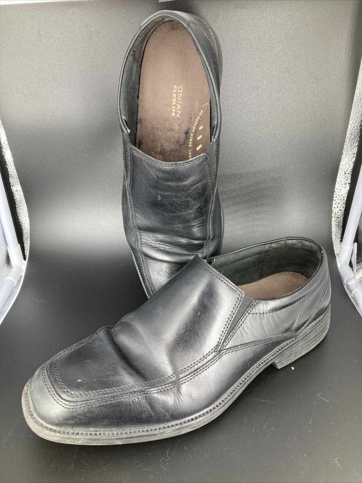 SAOLA MOCASSINI ELEGANTI BOSTONIAN 2POD COMFORT DA UOMO IN PELLE NERA MOCASSINI TAGLIA 10 5 W