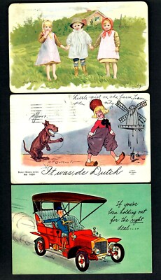 CSf 3pcs Comic Signed P.F. Outcault Dutch Child & Dog, Martine Auto ...