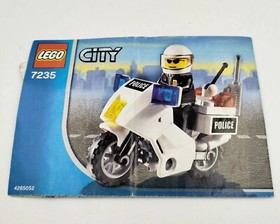 LEGO 7235 City Police Motorcycle Green Polizei Stickers 2005 Retired Complete #2