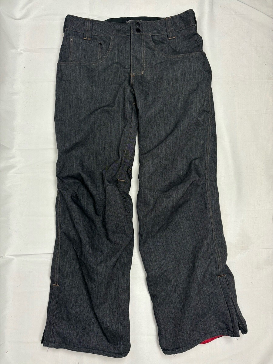 Empyre Snow Pants Skeletor Slim Fit Gray Denim 10,000 MM Lined Ventilation  Sz S - Main Image