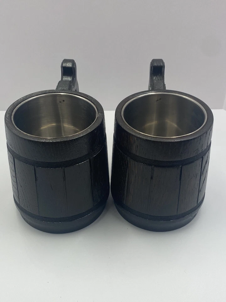 Taza de cerveza de madera, 20 oz, forro de acero inoxidable. Foto 2 de 4