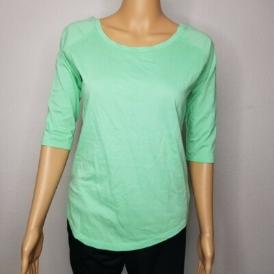 Fabletics Palisades Long Sleeve Tee Mint Green UK 10 S LN042 EE 16