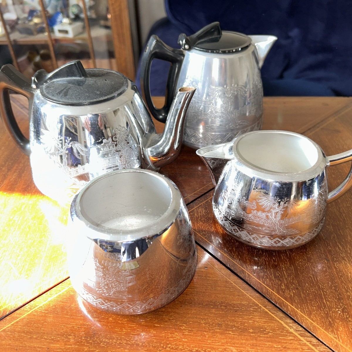 Swan Brand Swan Glass Kettle Vintage Swan Brand Willo Ware Tea Set