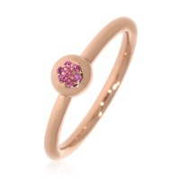 Xen Ring Mit 7 Rhodolithe Ca. 0,04 Ct. RosèVergoldet 56 / 17,8 Mm