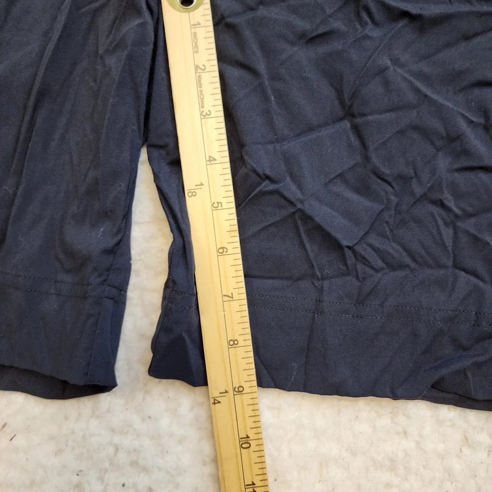 Bermuda elástica de náilon Danskin Active golfe L azul marinho bolsos com zíper - Imagem 3 de 4