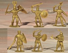 Timpo Recast 6 Gold Knights - 54mm unpainted plastic models - 1990s