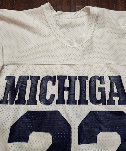 Vintage Champion 1980s Michigan Wolverines Football Jersey #22 Mens Medium White - Picture 6 of 10