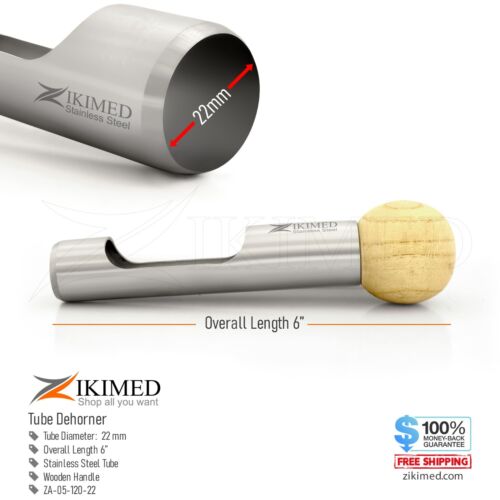 Tube Dehorner Stainless Steel & Wooden Handle, Tube Size 22 mm, 15 Cm Long - Picture 3 of 4