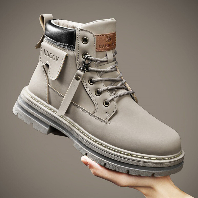 Mens Snow Boots British Style Warm Casual Lace Up Shoes Waterproof Ankle Size-image
