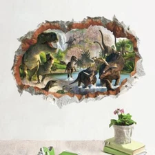 3D dinosaur Jurassic Removable Wall Stickers Decal Kids bed room Home Decor USA