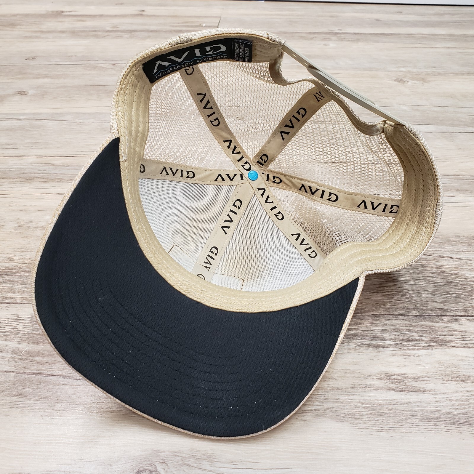 Avid Gear Hook Patch Hat Cap Snapback Beige Mesh … - image 7