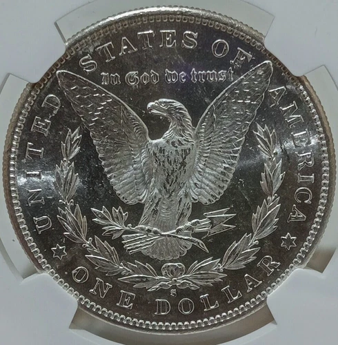 1885 S VAM 5 Far date Morgan dollar NGC MS64 - Frosty finish
