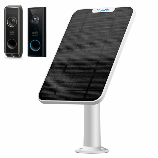 New 4W Solar Panel Charging for Eufy Video Doorbell 2K / Dual Camera Cable Mount-