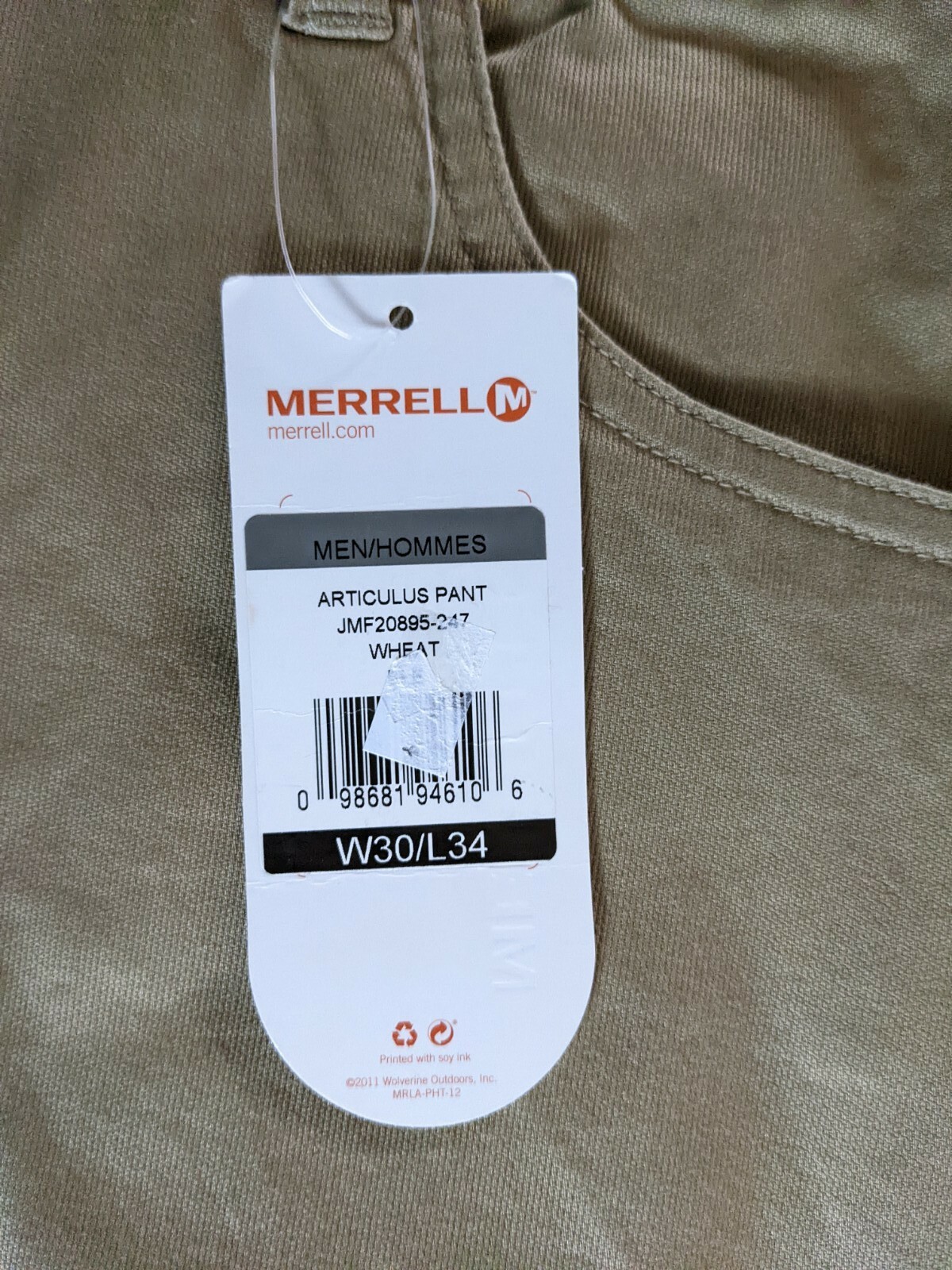 Pantalone Merrell Uomo 30x34 Articolus Casual Escursionismo Lavoro Cotone Elasticizzato Gamba Dritta