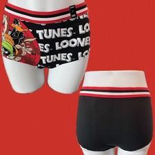 Warner Bros 3 Black Looney Tunes Characters Graphic Cotton Boyshort Panties