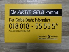 Taschenkalender Deutsche Post 2001 Die Aktie in Gelb kommt.