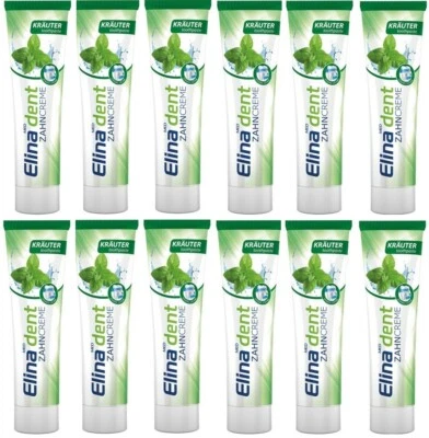 Kräuter Zahncreme Zahnpasta Elina med dent 12 Tuben x 100ml ohne Fluorid