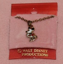 NICE VINTAGE DISNEY MINNIE MOUSE 1/2" PENDANT NECKLACE WALT DISNEY PRODUCTIONS