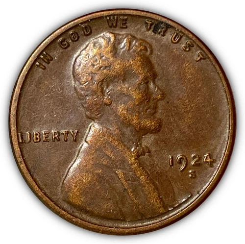 1924-S Lincoln Wheat Cent Extremely Fine XF Coin #5787