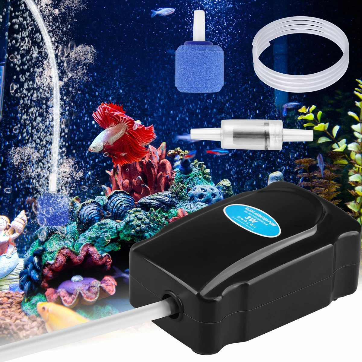 Aerator pump clearance for fish tank