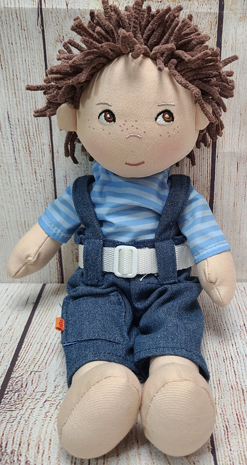 Haba Plush Graham Boy Doll Stuffed Toy Brown Hair And Eyes 11.5"
