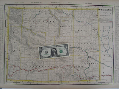 WY DATED 1903 WYOMING CRAM STEAM RAILROAD Map. LARAMIE, HAHNS PEAK, & PACIFIC RR