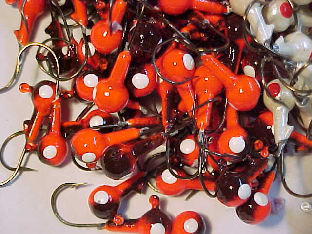 100 Nuove Maschere Walleye Teste Galleggianti 3/8 Taglia 1 Ganci Verde - Foto 2