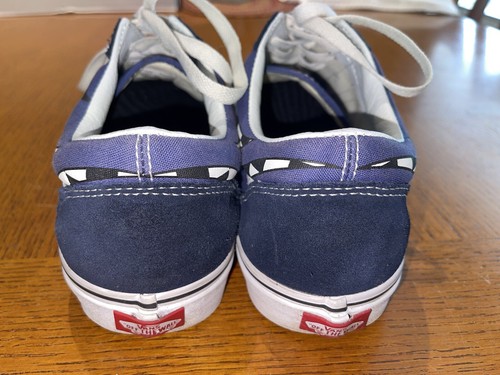 Vans Mens Size 11.5 Old Skool Blue White Suede Checkerboard Skate Shoes Sneakers - Picture 3 of 9