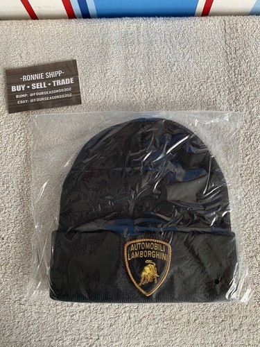 SS20 LAMBORGHINI SUPREMA Cappello Beanie-Nero-Taglia Unica-Nuovo di Zecca |  eBay