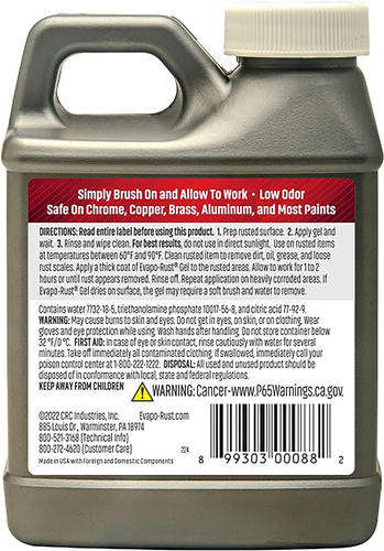 Removedor De Oxido En Gel Crc, 8 Onzas Liquidas, Removedor De Oxido Para Supe... - Picture 2 of 12