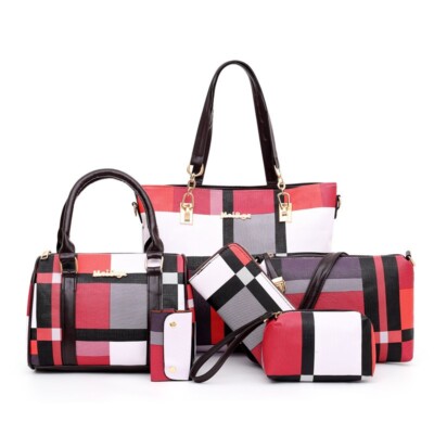 Autumn And Winter British Check Pattern Picture Mother Bag Six-piece Portable