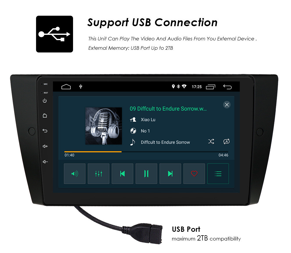 9"Android 12 Radio de coche estéreo Carplay GPS SAT Navegador para BMW