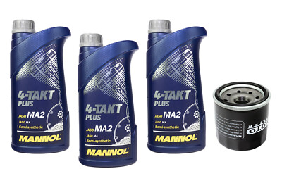 Motoröl Ölfilter Set MF204 10W40 3 Liter für Arctic Cat Kawasaki KVF Yamaha YFM