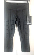 90 Degree by Reflex Women's Small BLACK CIRE CW67430 Vented Slash Leggings NEW