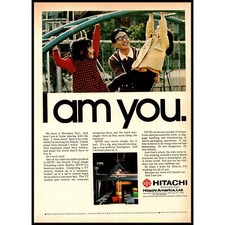 1973 Hitachi America Vintage Print Ad Japanese Kids Playground 70s Tech Wall Art