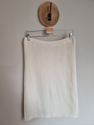 ROYAL PLACE: VINTAGE 80S 90S ROCK WOLLE ECRU GEFÜTTERT SKIRT ROCK 