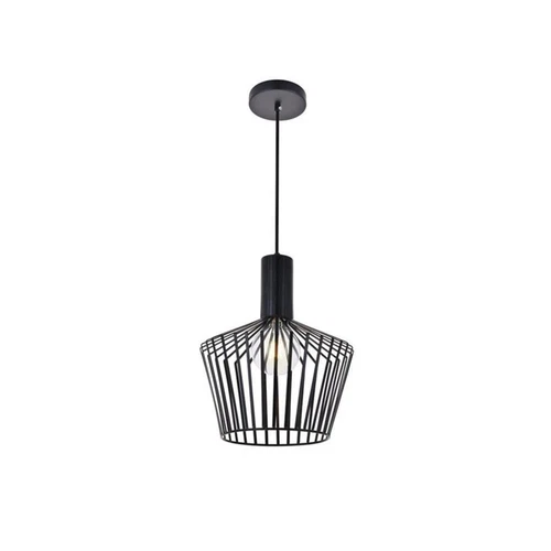 Living District Ronnie 1-Light Modern Metal Pendant in Black Finish - Picture 3 of 7
