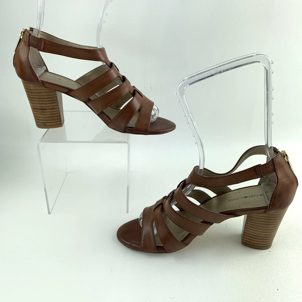 Sandalia Gladiador Bandolino Tacón Alto Marrón Talla 7.5 M Foto 3 de 4