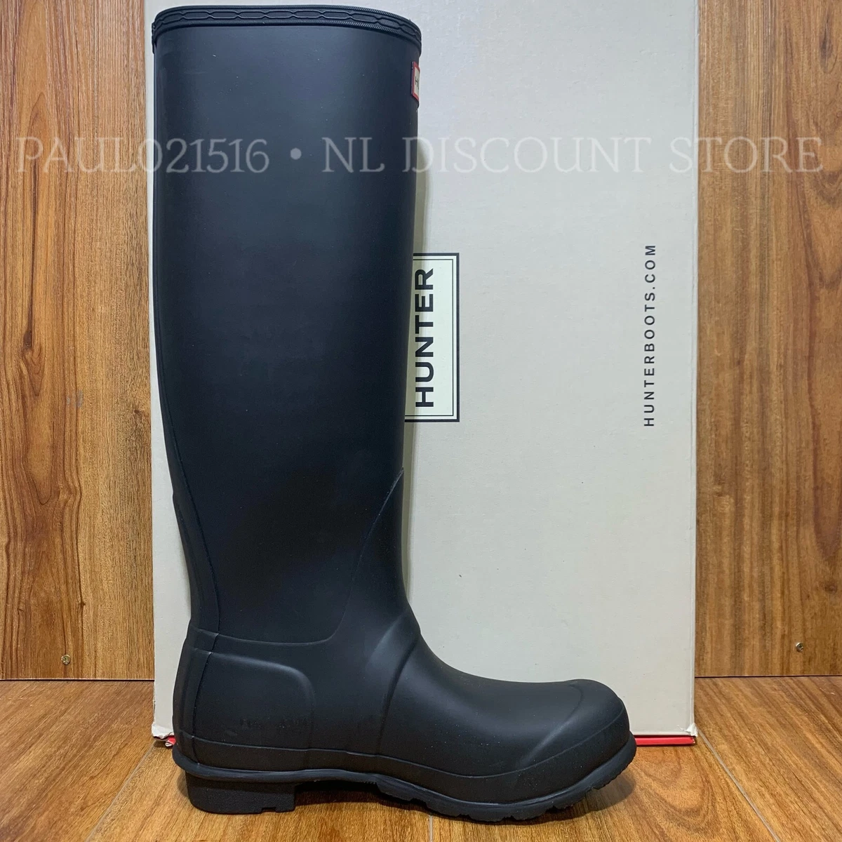 HUNTER Original Tall Rubber Waterproof Women's Boots~ Black (Matte)