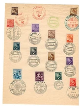 1942 Bohemia Moravia Germany Multiple Stamps and Cancels Cover on paper