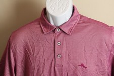 Tommy Bahama Men's solid dark pink short sleeve golf polo Medium M