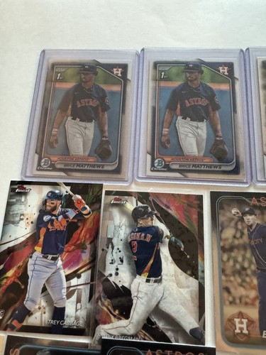 Houston Astros Baseball 28 Karten Lot sortiert 2024 Topps Chrome Bowman 1st Finest - Bild 2 von 12