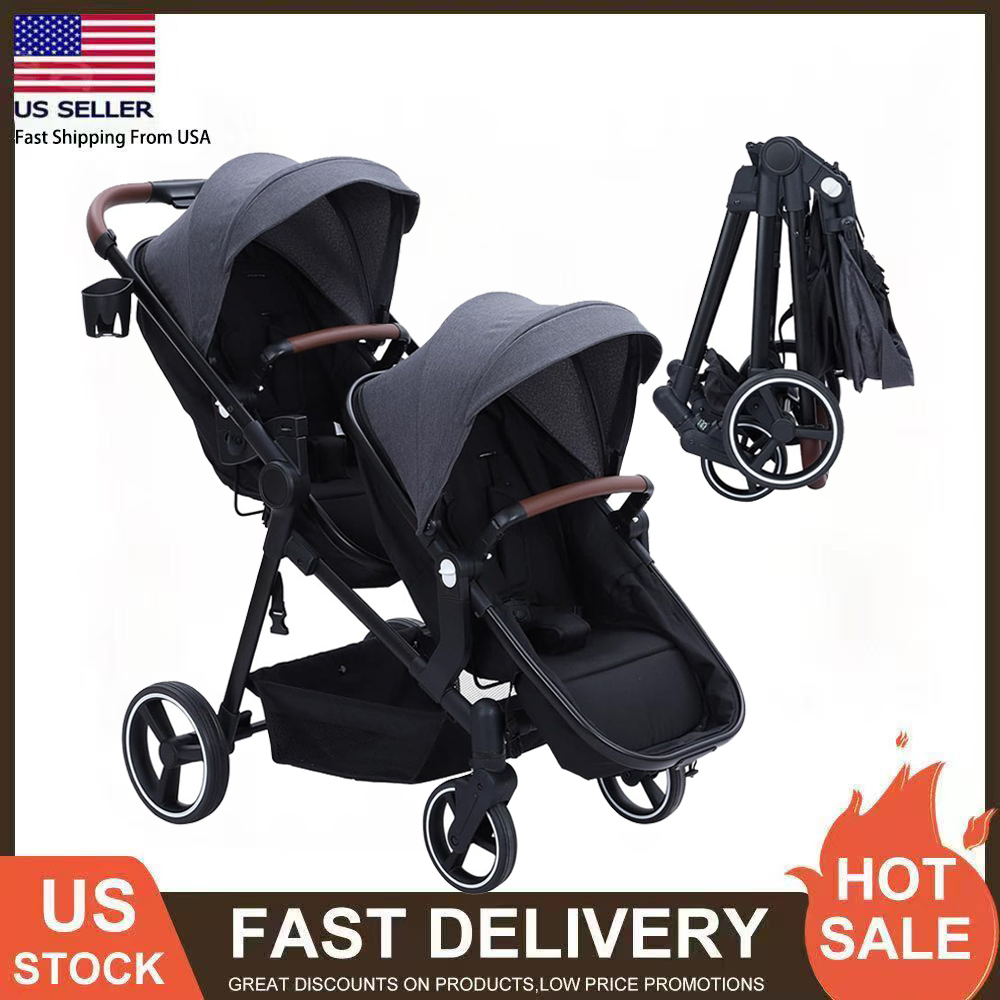 Foldable Twin Baby Double Stroller Lightweight Travel Stroller