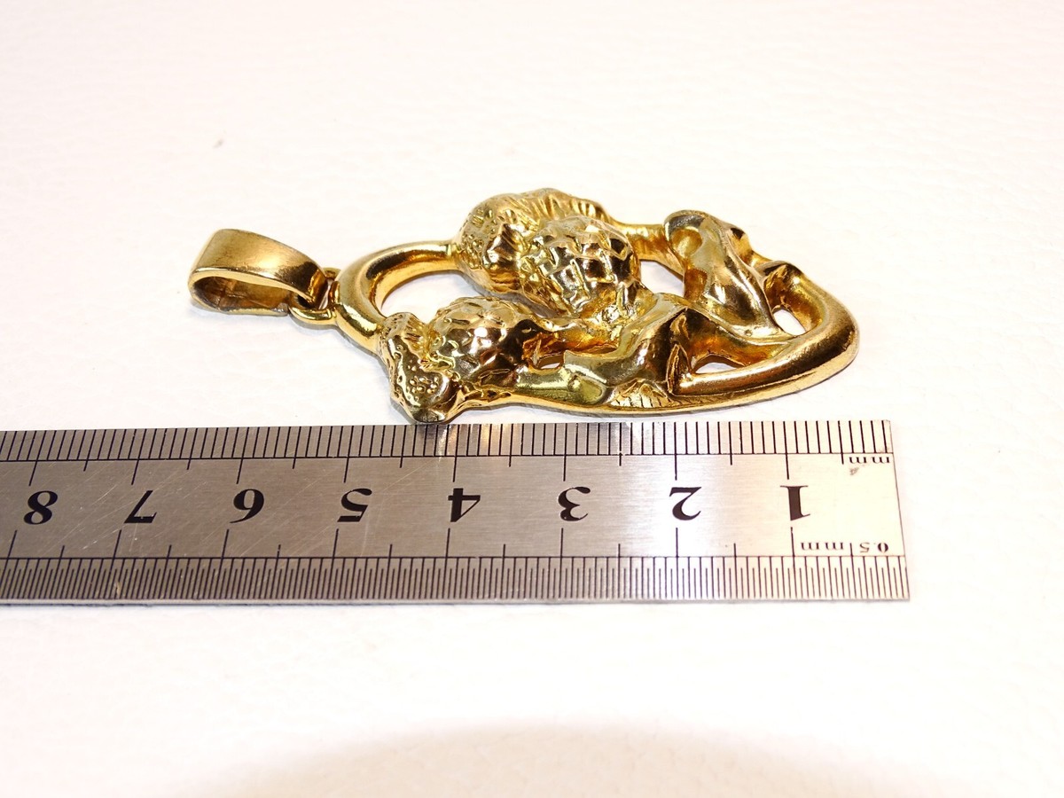 Pendentif Style Art Nouveau En Métal Doré - Motif Gil D'Agena - Occasion, Bon état