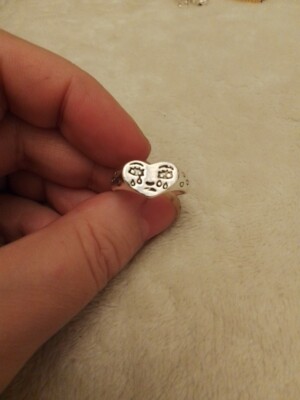 Beautiful Ring Is Engraved With A Soad Crying Heart Size