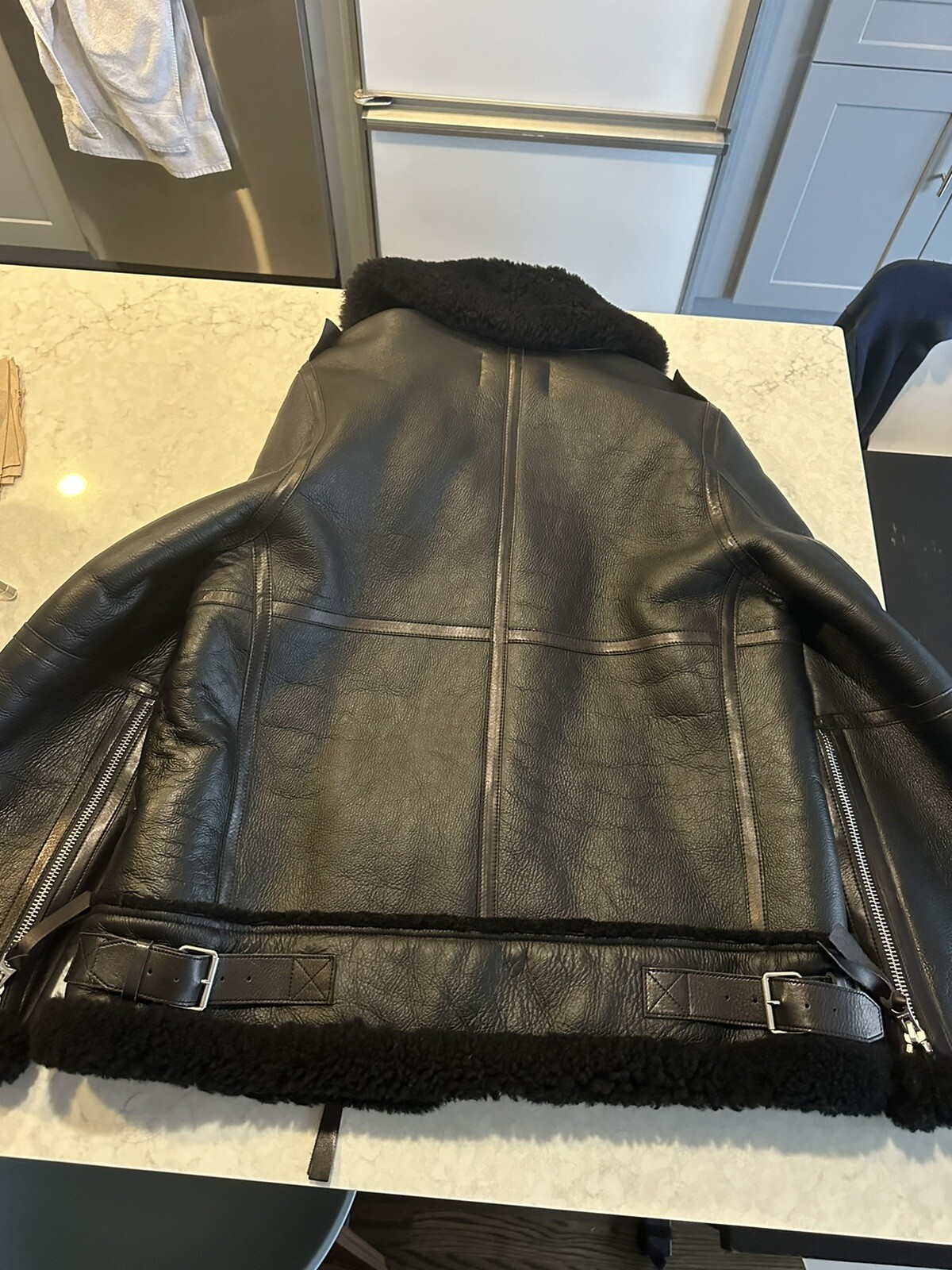 Acne Studios Velocite Black Shearling Jacket UK10 - New 9/10 Condition image 2