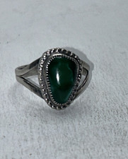 Sterling silver ring with green turquoise size 6.5, 925