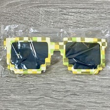 Minecraft Style 3D Blocks Yellow Mosaic Sun Glasses. Brand New.