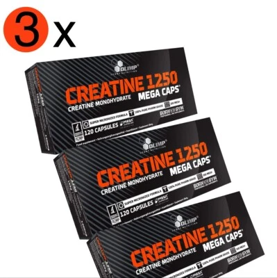 3 Drei Kreatin| Olimp CREATINE Mega Caps 1250 Kreatin Monohydrat 120 Kapseln - Bild 1 von 2