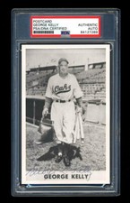 GEORGE KELLY  SIGNED GEORGE BRACE PHOTO PSA/DNA 1933 OAKLAND OAKS PCL